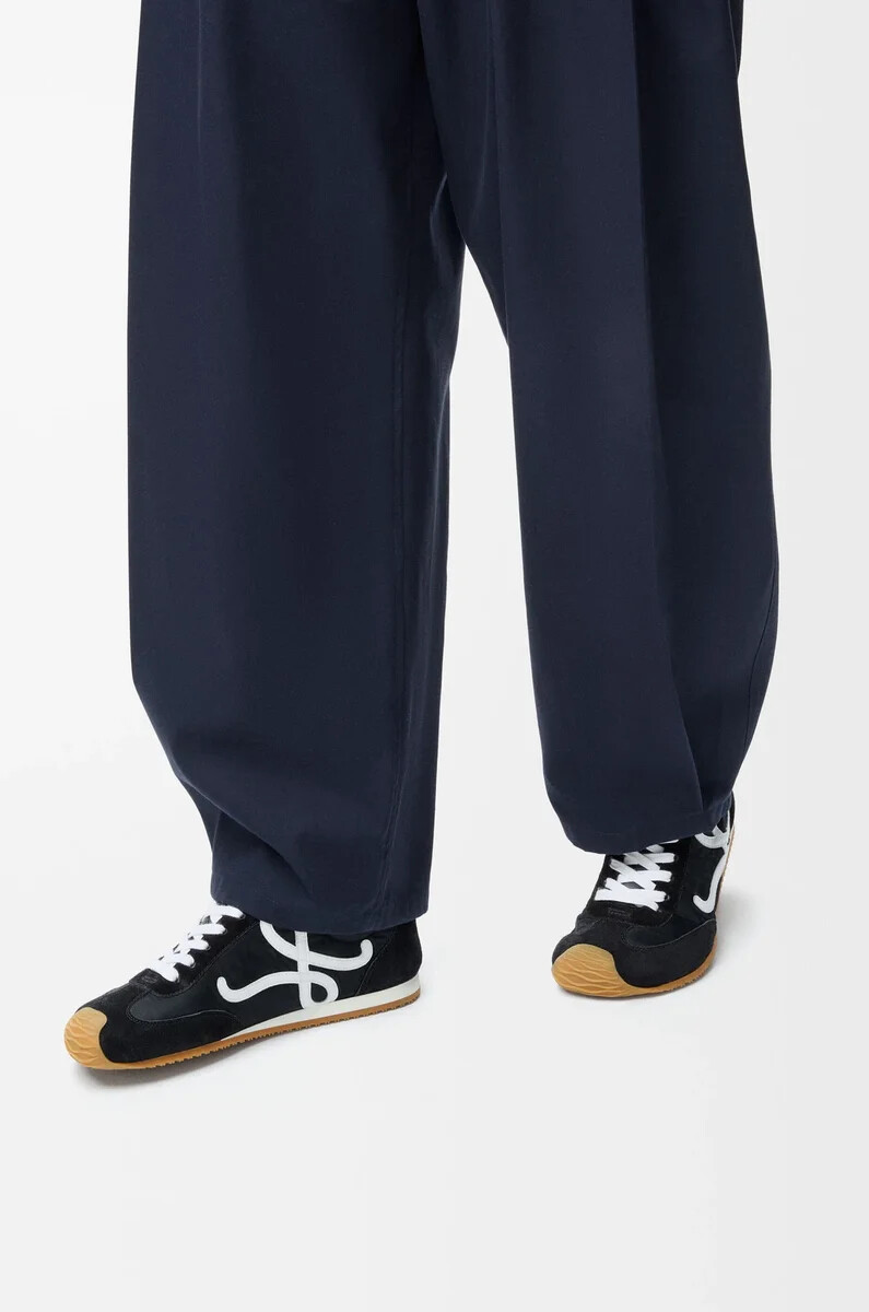 ballet runner 2.0 aus nylon und kalbsleder schwarzweiß