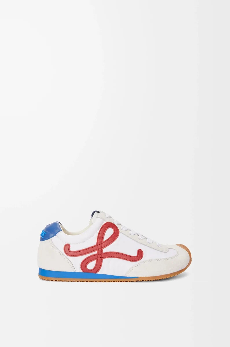 ballet runner 2.0 aus nylon und kalbsleder weißrotblau
