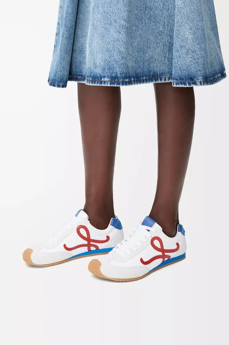 ballet runner 2.0 aus nylon und kalbsleder weißrotblau