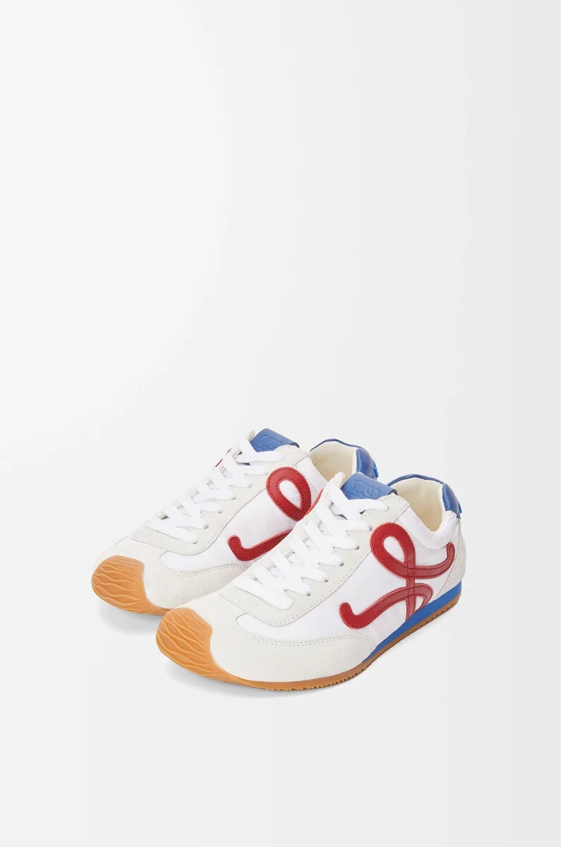 ballet runner 2.0 aus nylon und kalbsleder weißrotblau