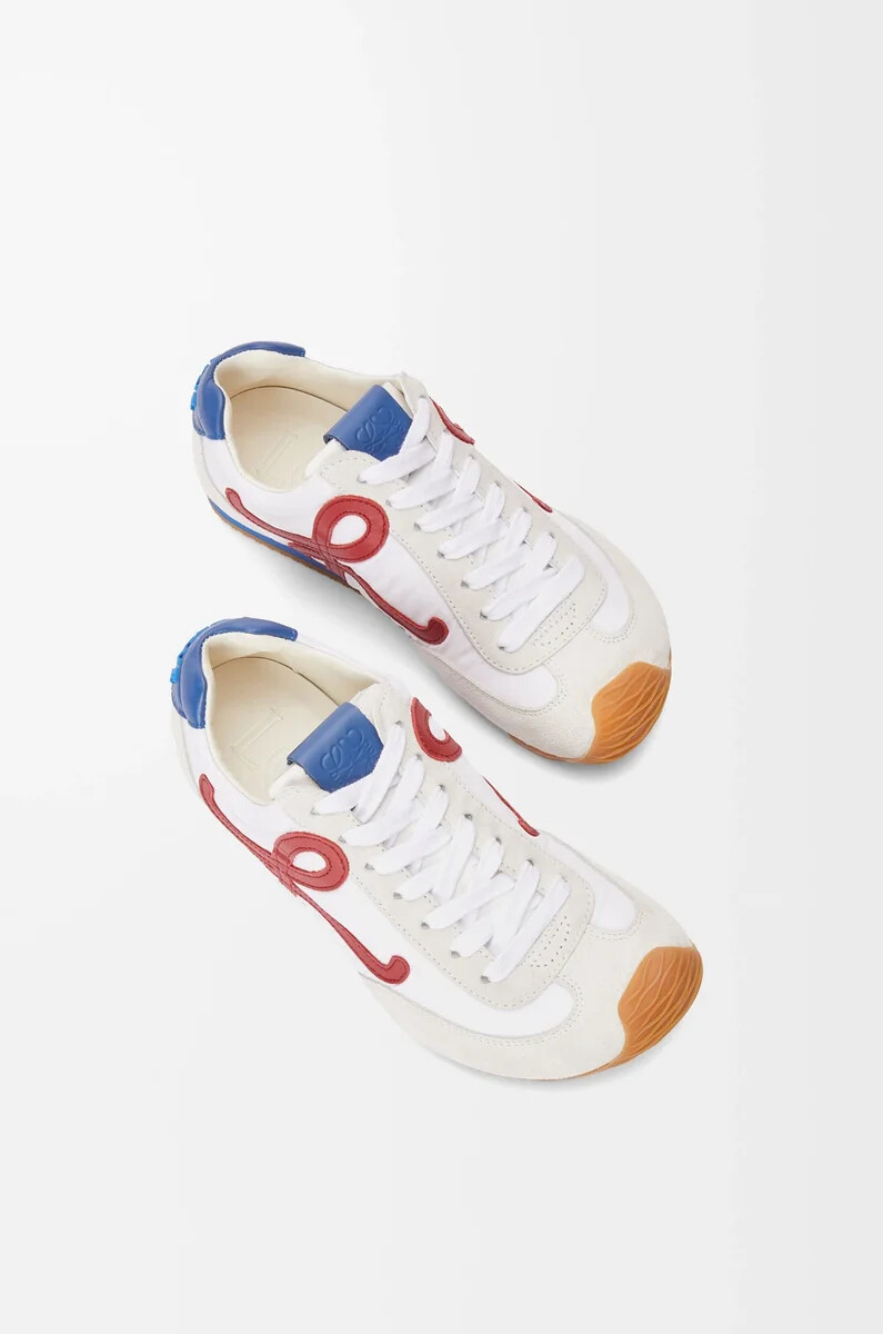 ballet runner 2.0 aus nylon und kalbsleder weißrotblau