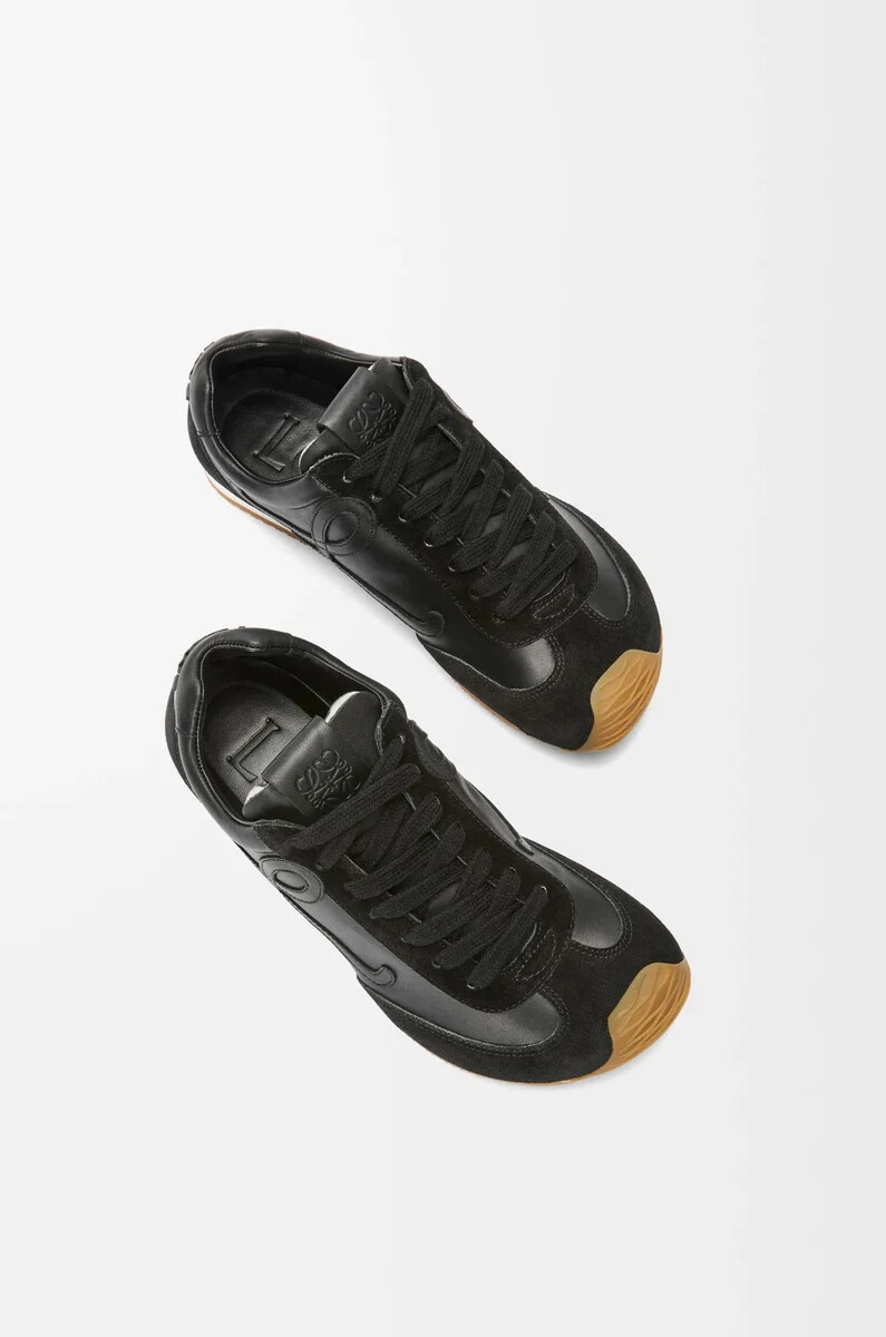 ballet runner 2.0 aus weichem kalbsleder schwarz