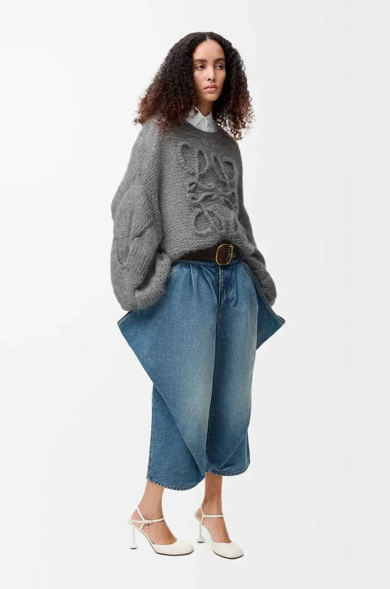 anagramm-pullover aus mohair graumeliert