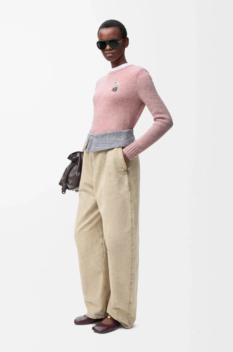 pullover aus wolle rosa