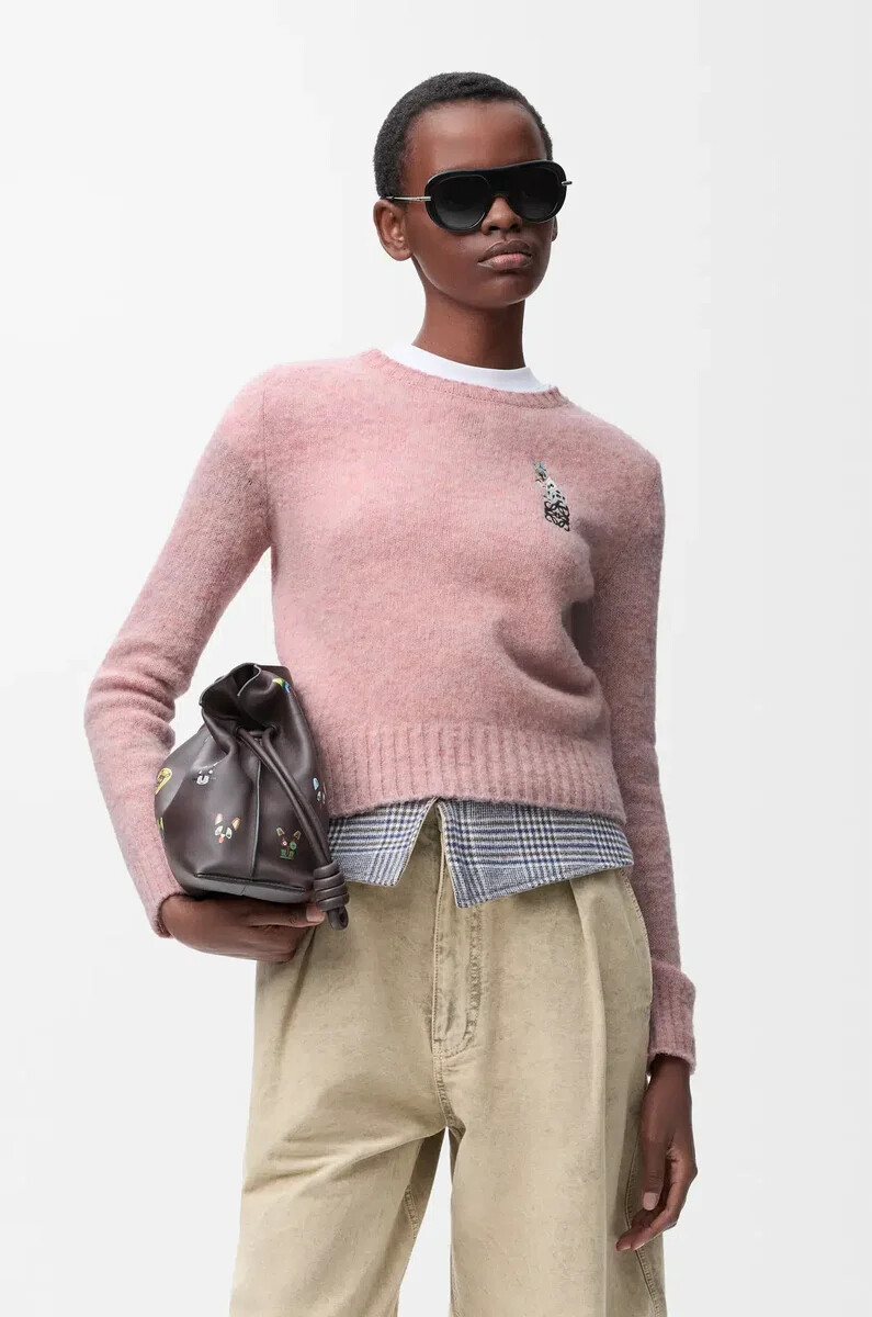 pullover aus wolle rosa