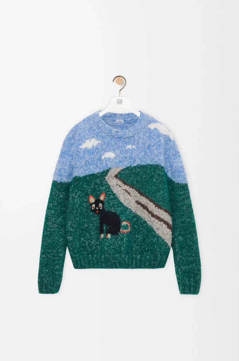 pullover aus wolle und mohair blaumehrfarbig
