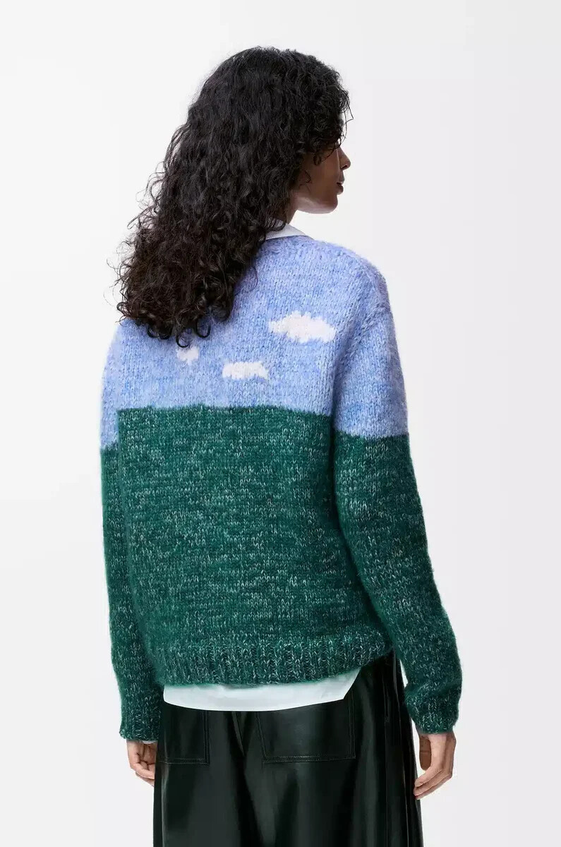 pullover aus wolle und mohair blaumehrfarbig