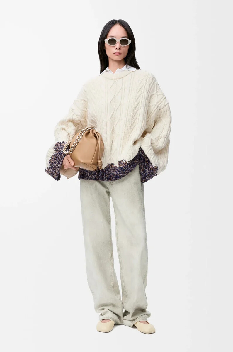 pullover aus wolle ecrubraun