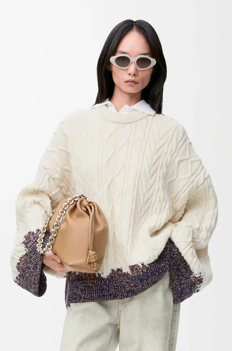 pullover aus wolle ecrubraun