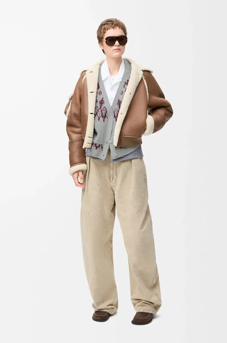 strickjacke aus wollmischung hellgraumehrfarbig