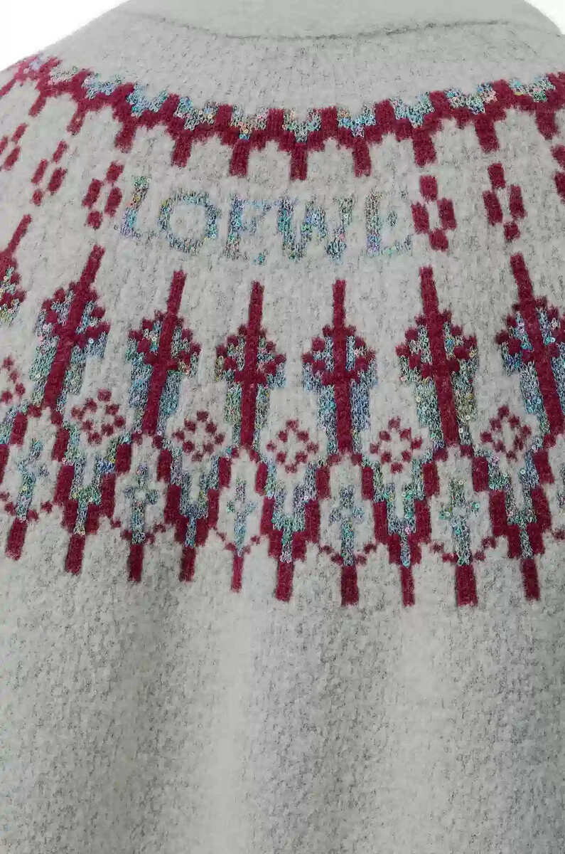 strickjacke aus wollmischung hellgraumehrfarbig