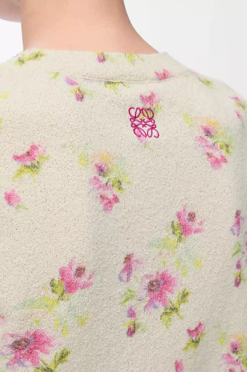 kurzarmpullover aus baumwollmischgewebe weißrosa