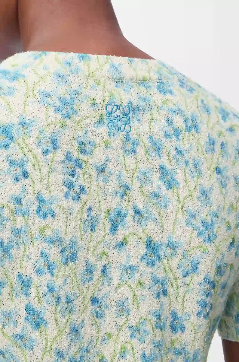 kurzarmpullover aus baumwollmischgewebe weißblau