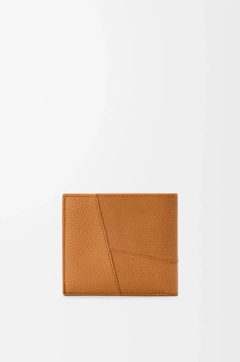zweifach faltbares münzportemonnaie aus geschmeidigem genarbtem kalbsleder in hellbraun canyon brown.