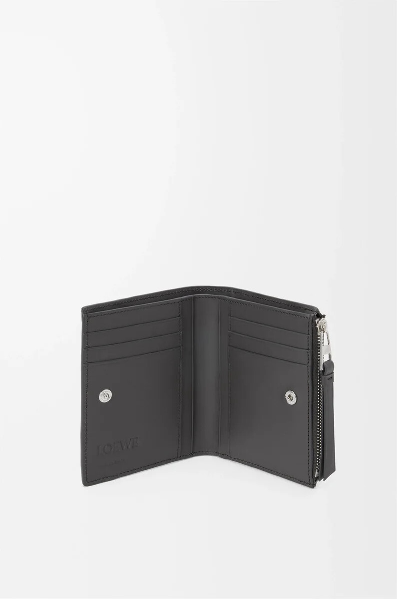 puzzle slim compact wallet aus klassischem kalbsleder in asphaltgrausturmblau