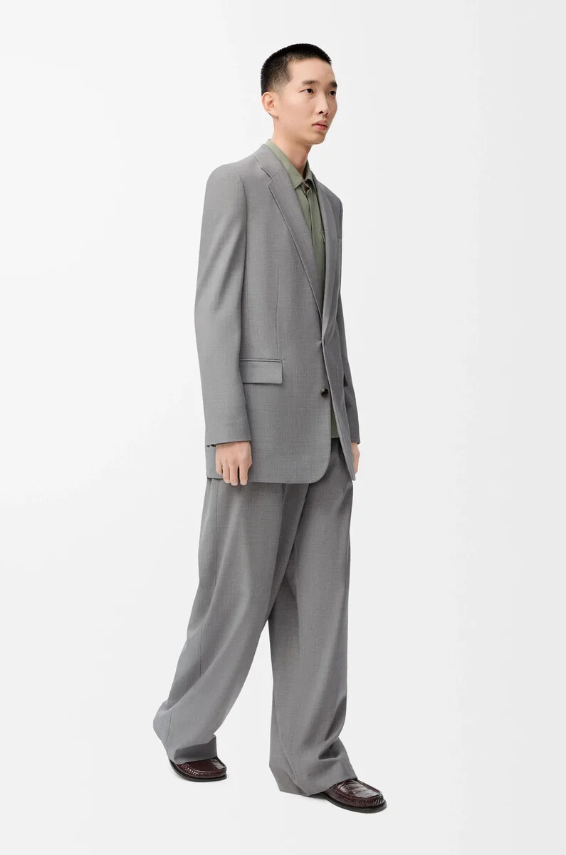 jacke aus wolle grau