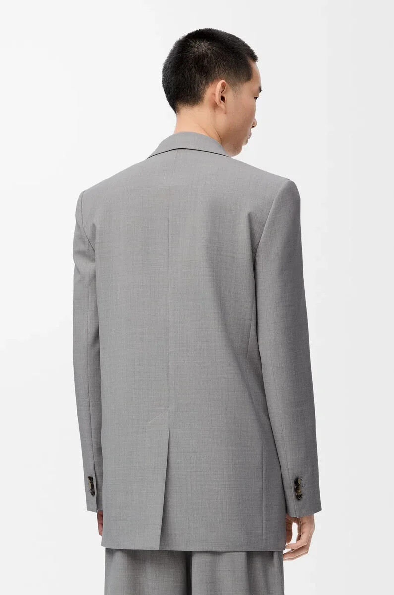 jacke aus wolle grau