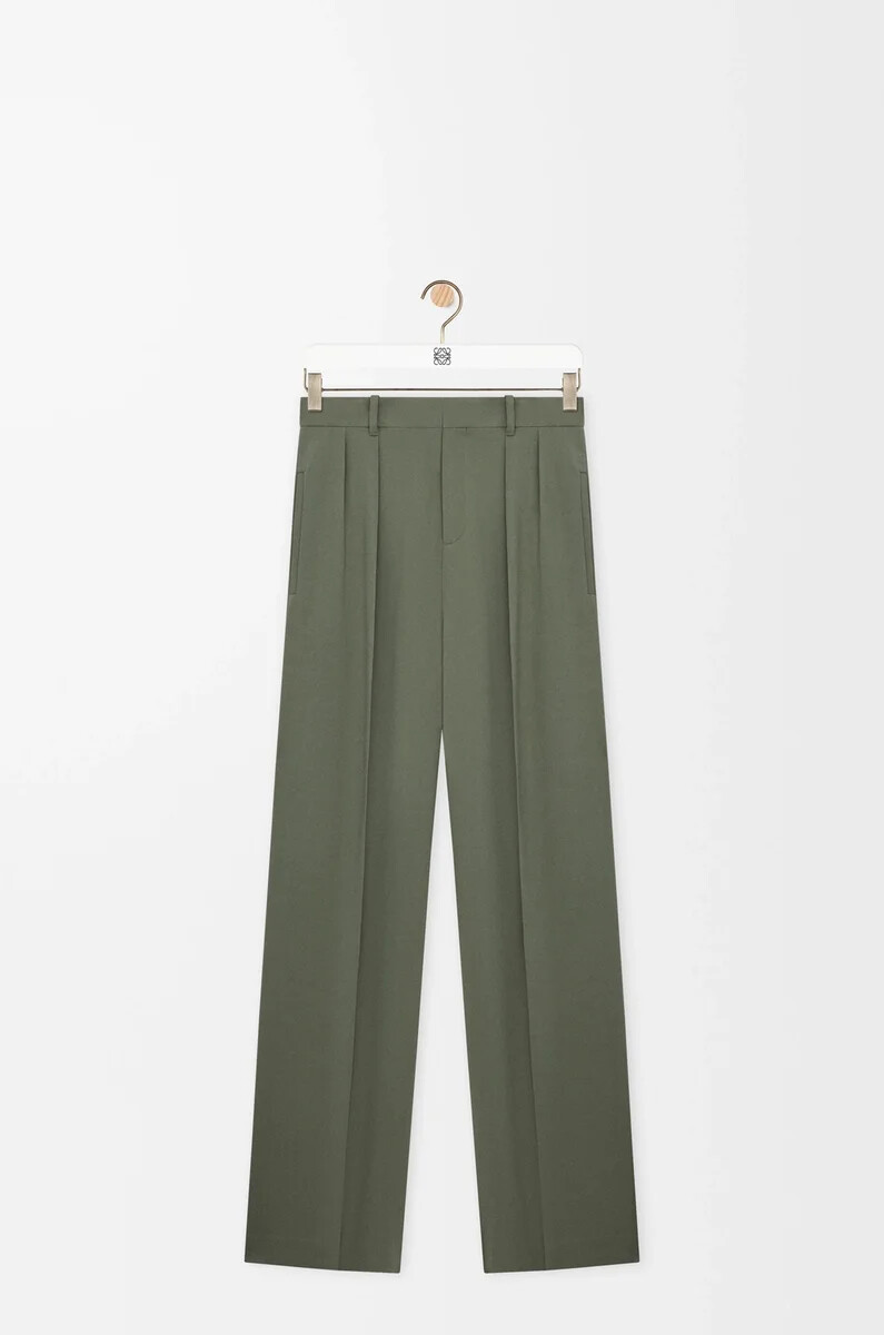hose aus viskosemischung khakigrün