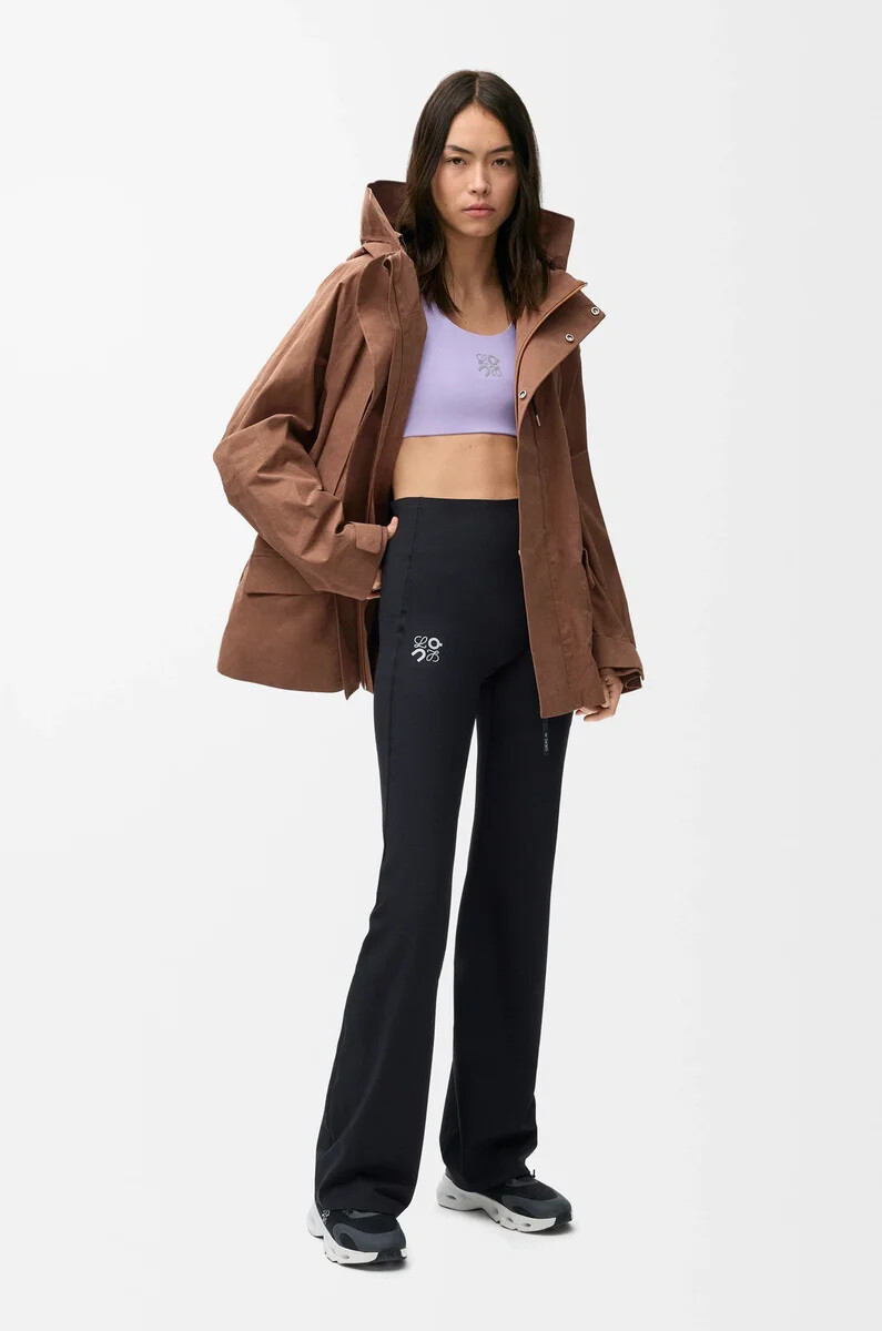 kurzer parka aus technischer baumwolle farbe toffee