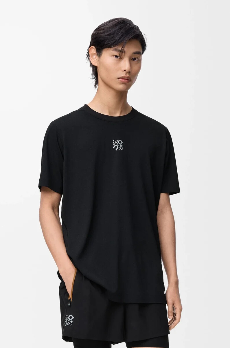 funktions-t-shirt aus jersey schwarz