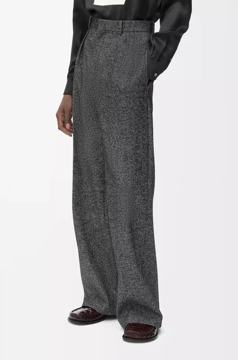 hose aus wollmischung grau melange