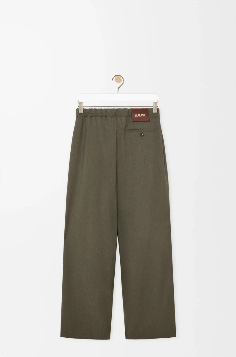 wollhose mit kordelzug in khakigrün
