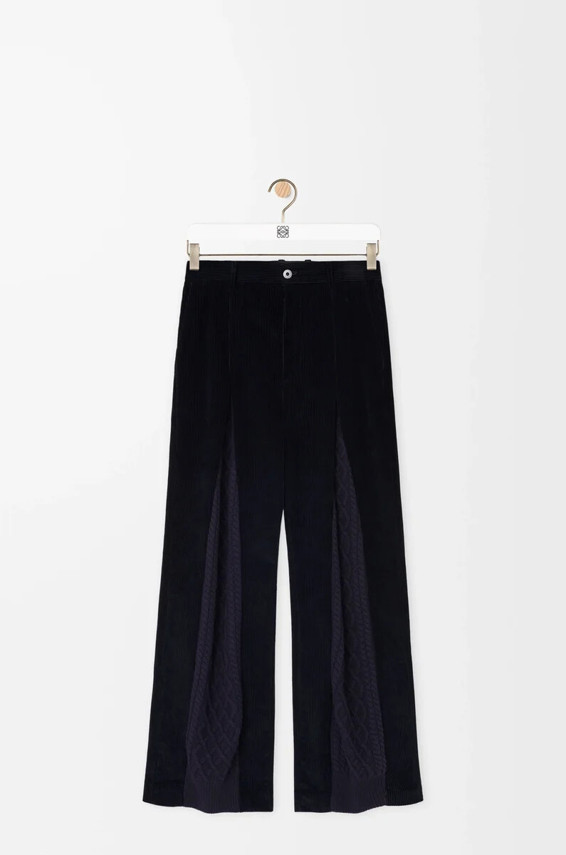 hybridhose aus baumwolle und wolle dunkelblaumarineblau