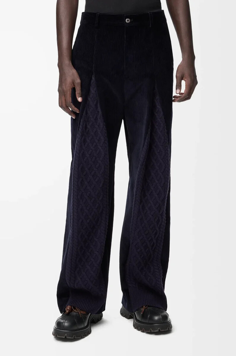 hybridhose aus baumwolle und wolle dunkelblaumarineblau