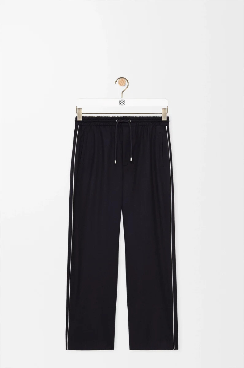 hose mit kordelzug aus wolle marineblau