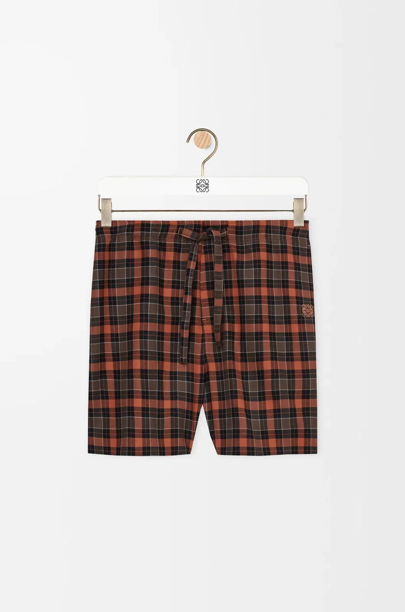 shorts aus wollmischung orangeschwarz