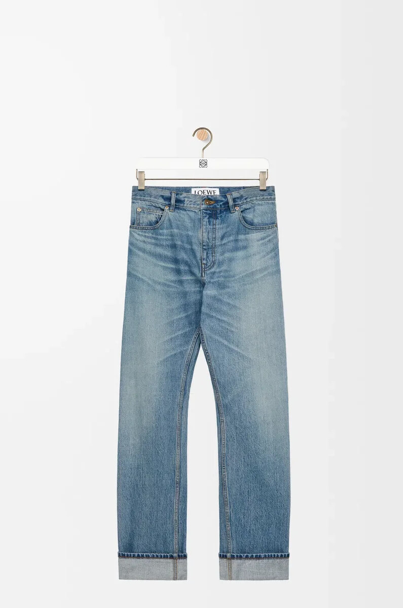 jeans mit geradem bein in denim-vintage-blau