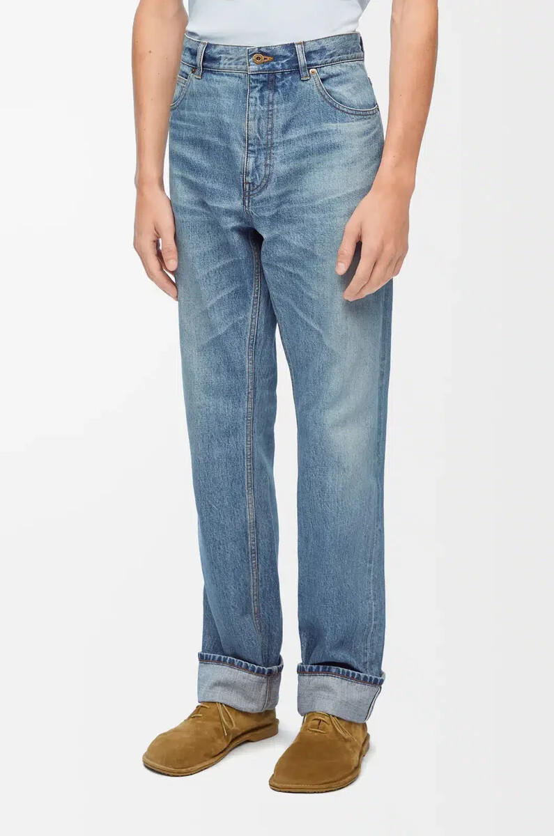 jeans mit geradem bein in denim-vintage-blau