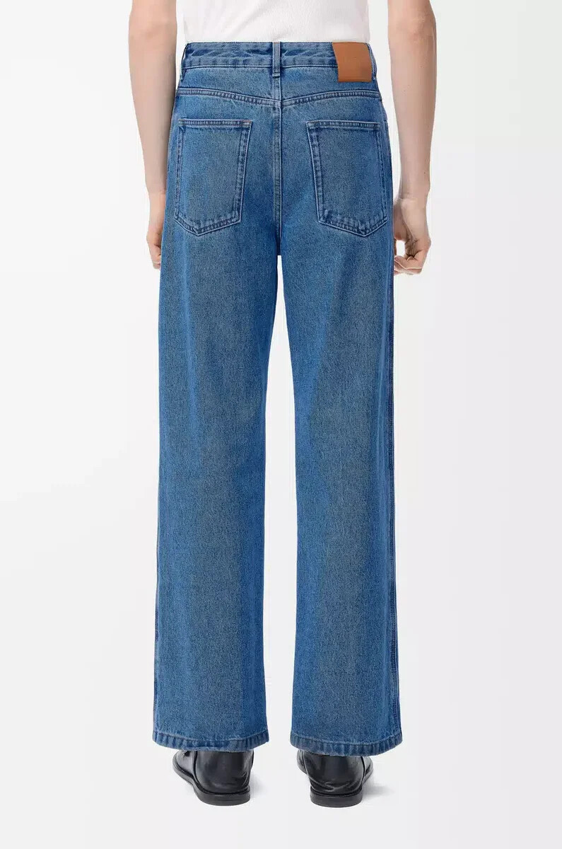 anagram baggy jeans aus mittelblauem denim