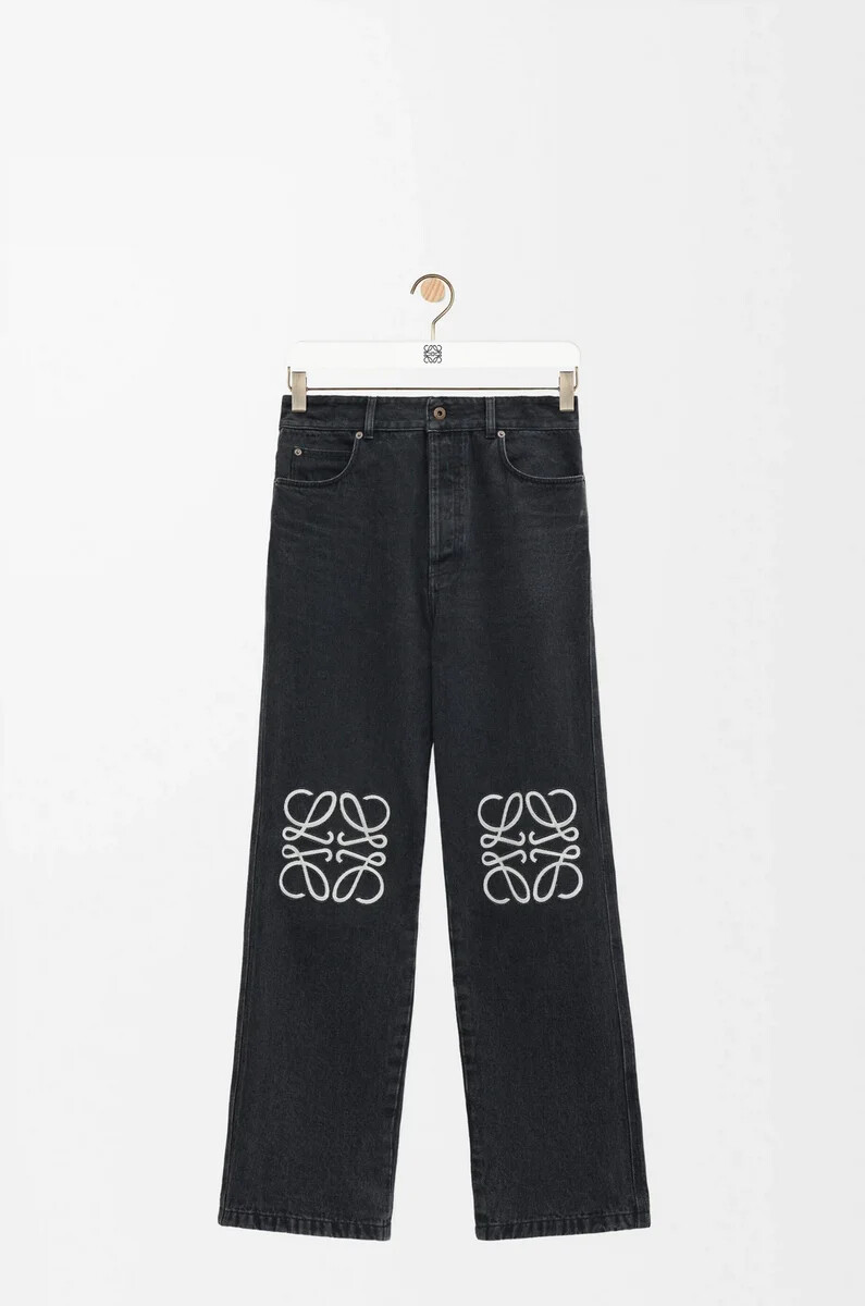 anagram baggy jeans aus schwarzem denim