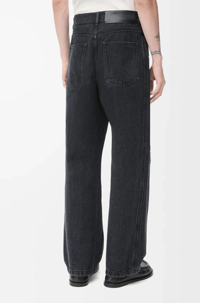 anagram baggy jeans aus schwarzem denim