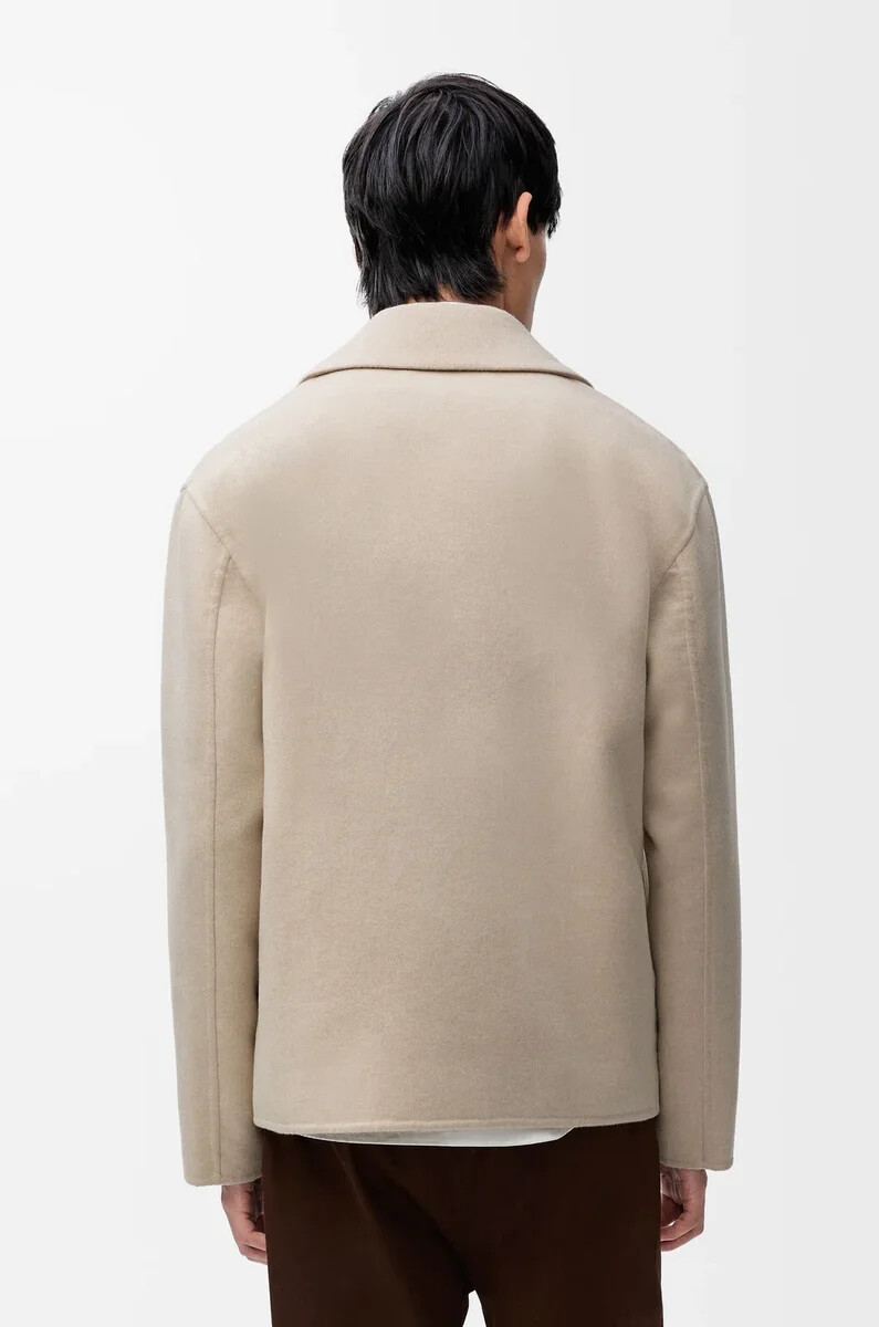 arbeitsjacke aus wolle und kaschmir hellbeige melange