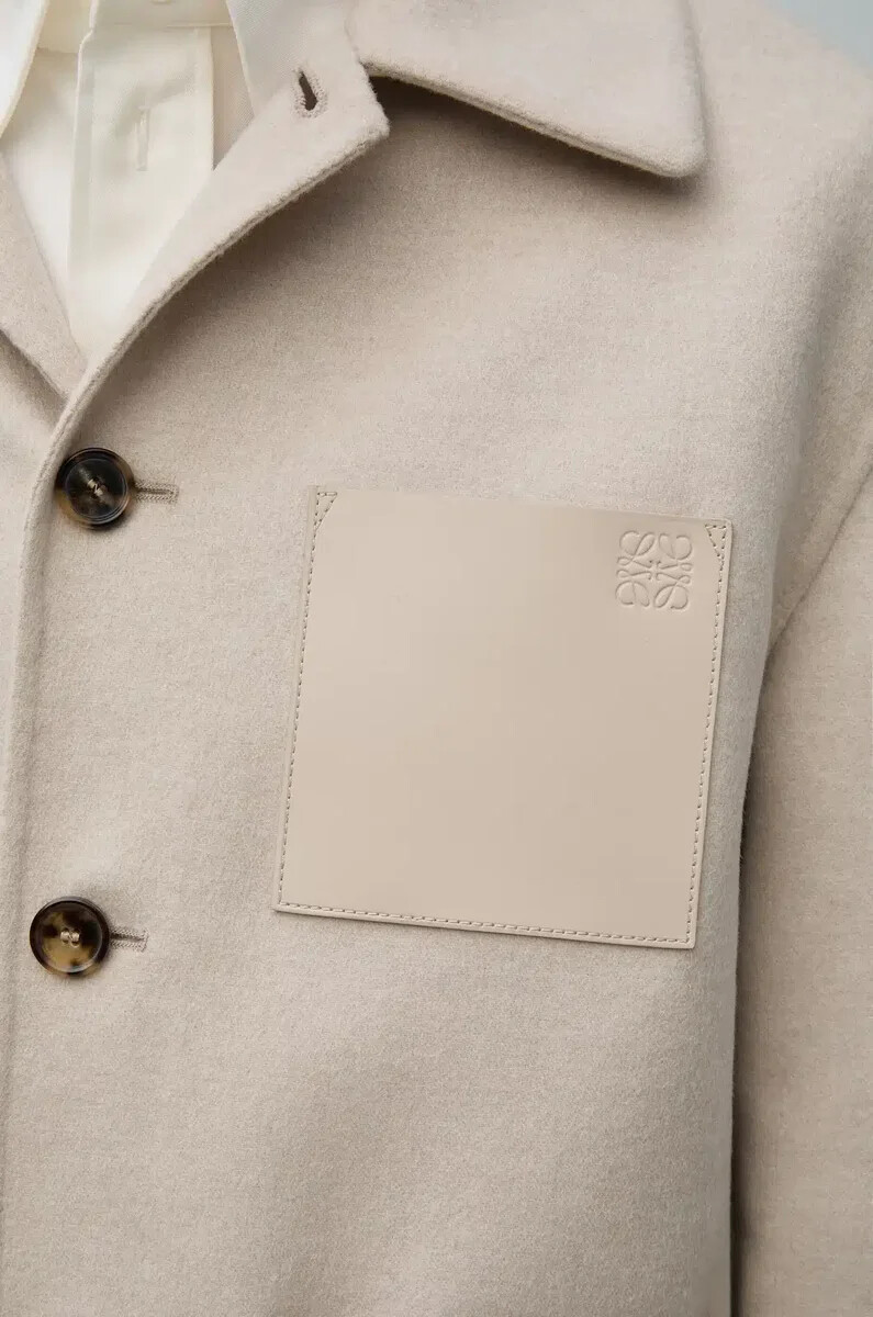 arbeitsjacke aus wolle und kaschmir hellbeige melange