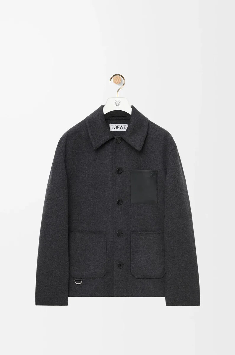 arbeitsjacke aus wolle und kaschmir anthrazit meliert