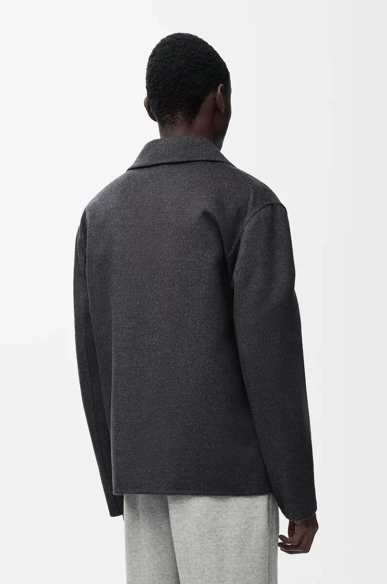 arbeitsjacke aus wolle und kaschmir anthrazit meliert