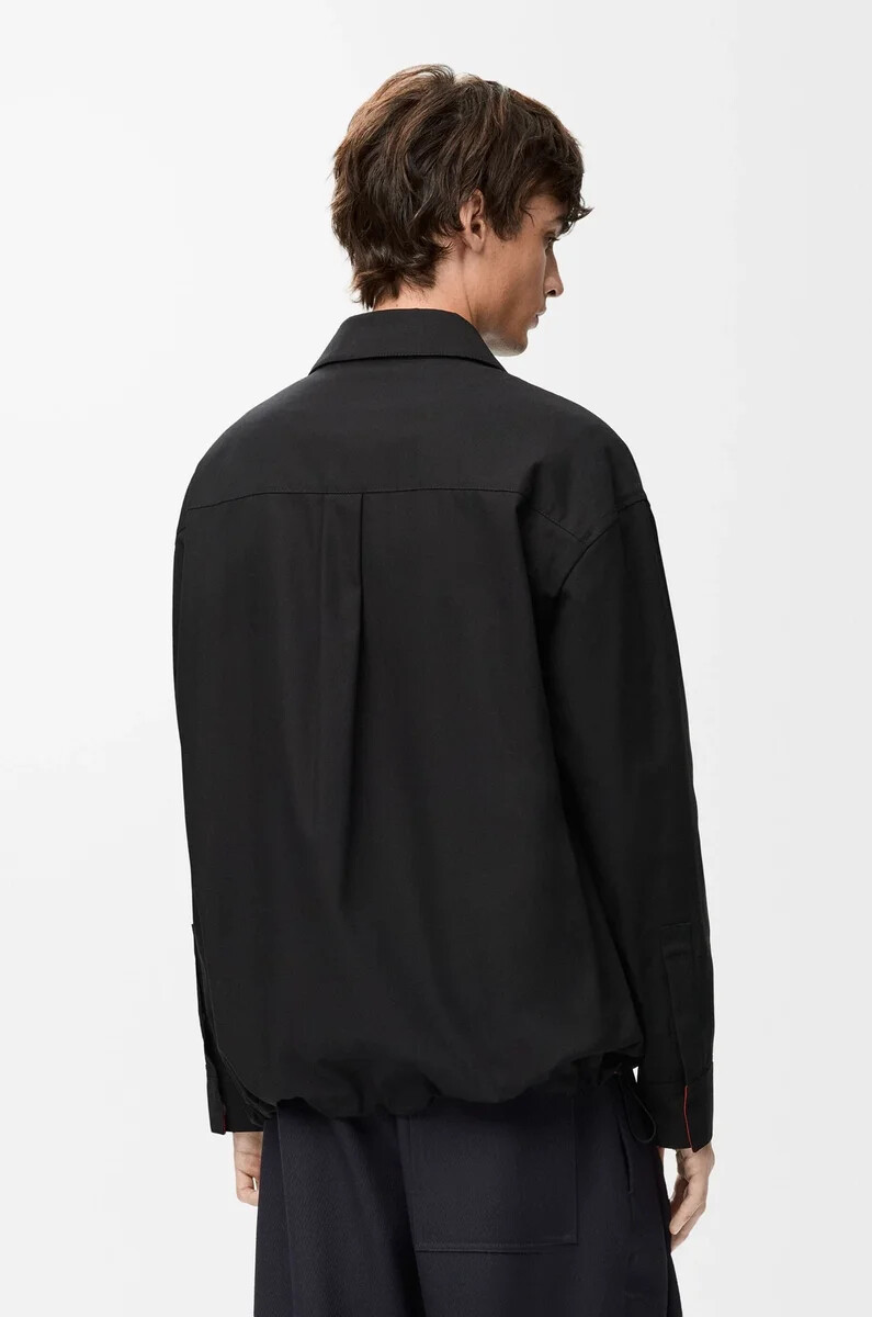 baumwoll-overshirt in schwarzorange