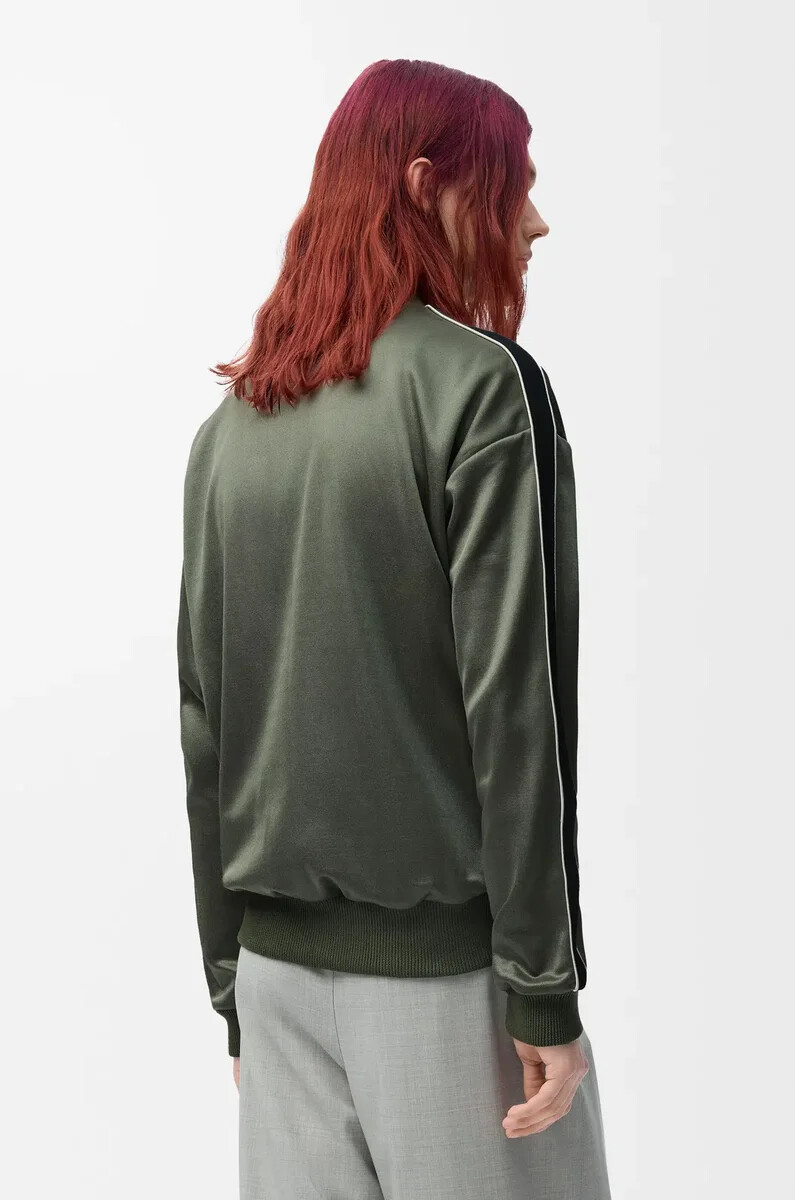 trainingsjacke aus technischem jersey khakigrün