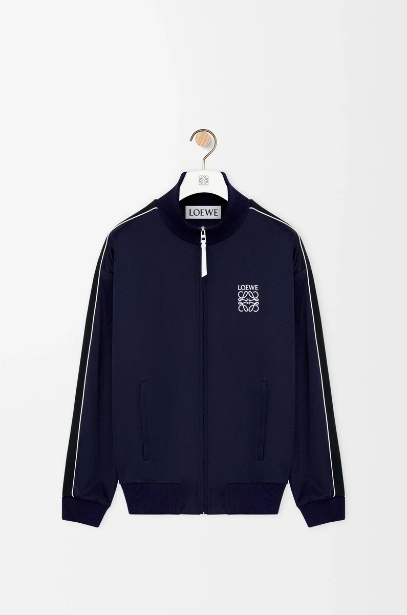 trainingsjacke aus funktionsjersey dunkelblau
