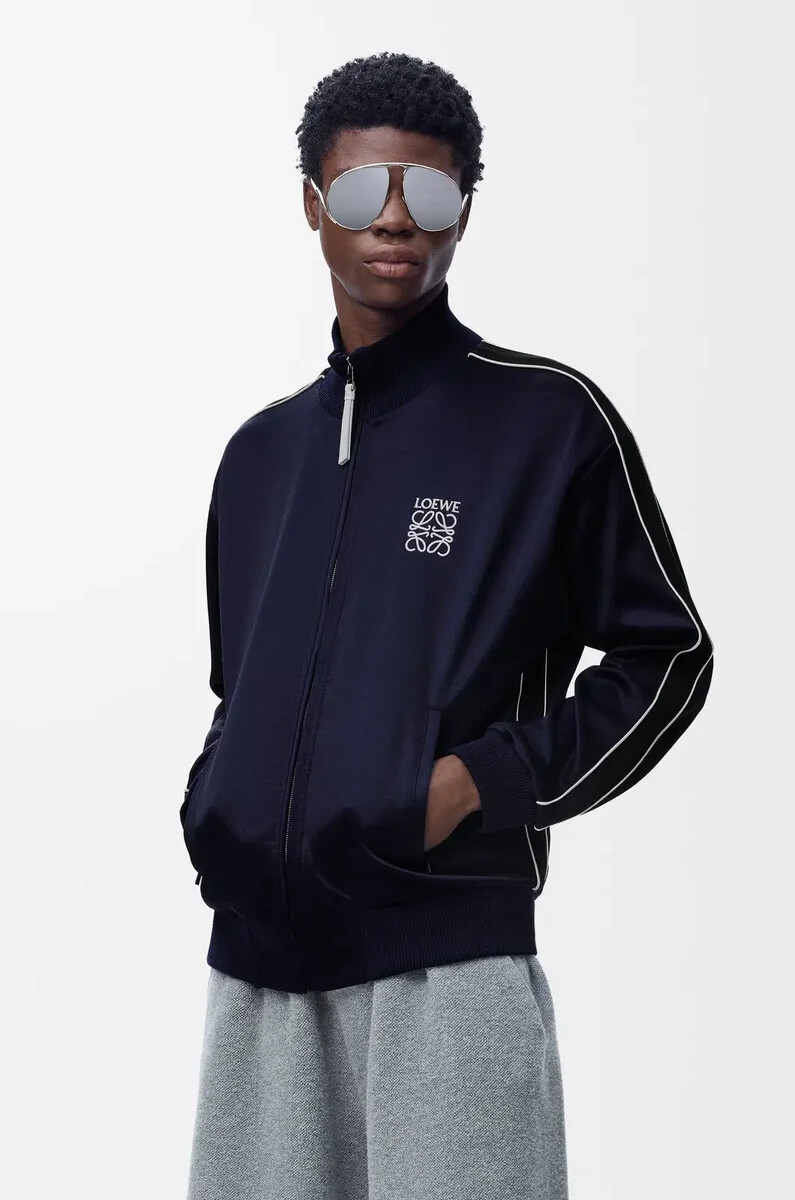 trainingsjacke aus funktionsjersey dunkelblau