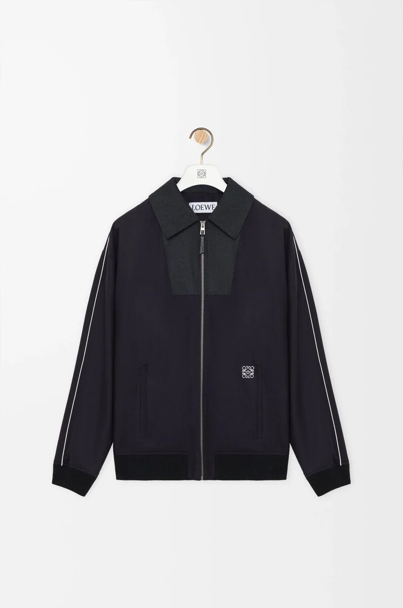 trainingsjacke aus wolle marineblaugrau