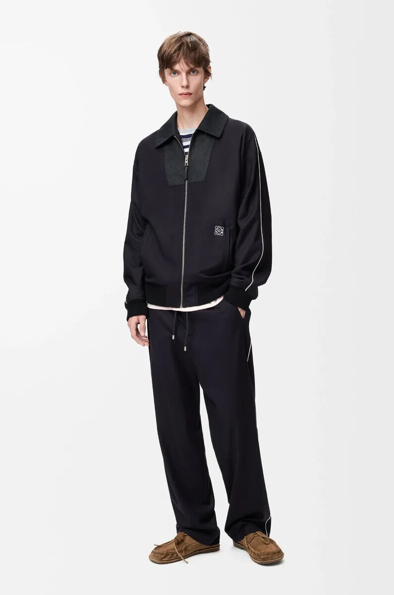 trainingsjacke aus wolle marineblaugrau