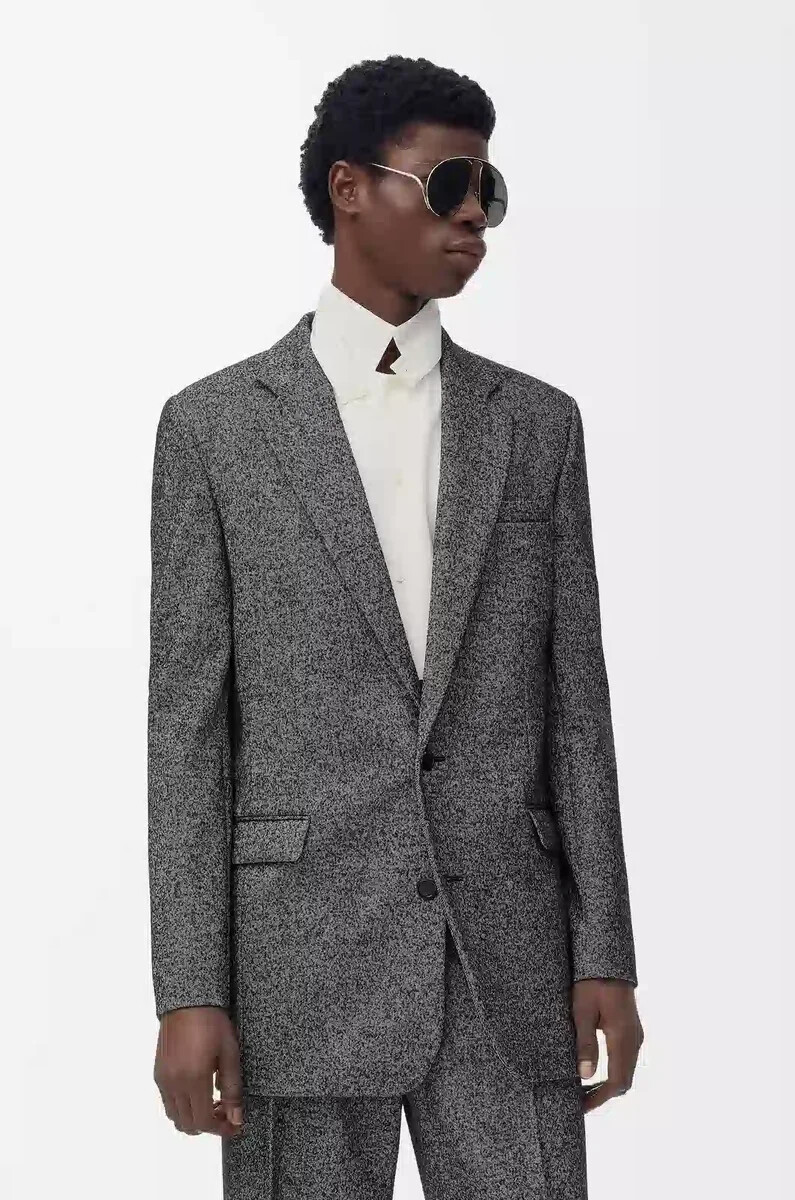 jacke aus wollmischung schwarzweiß