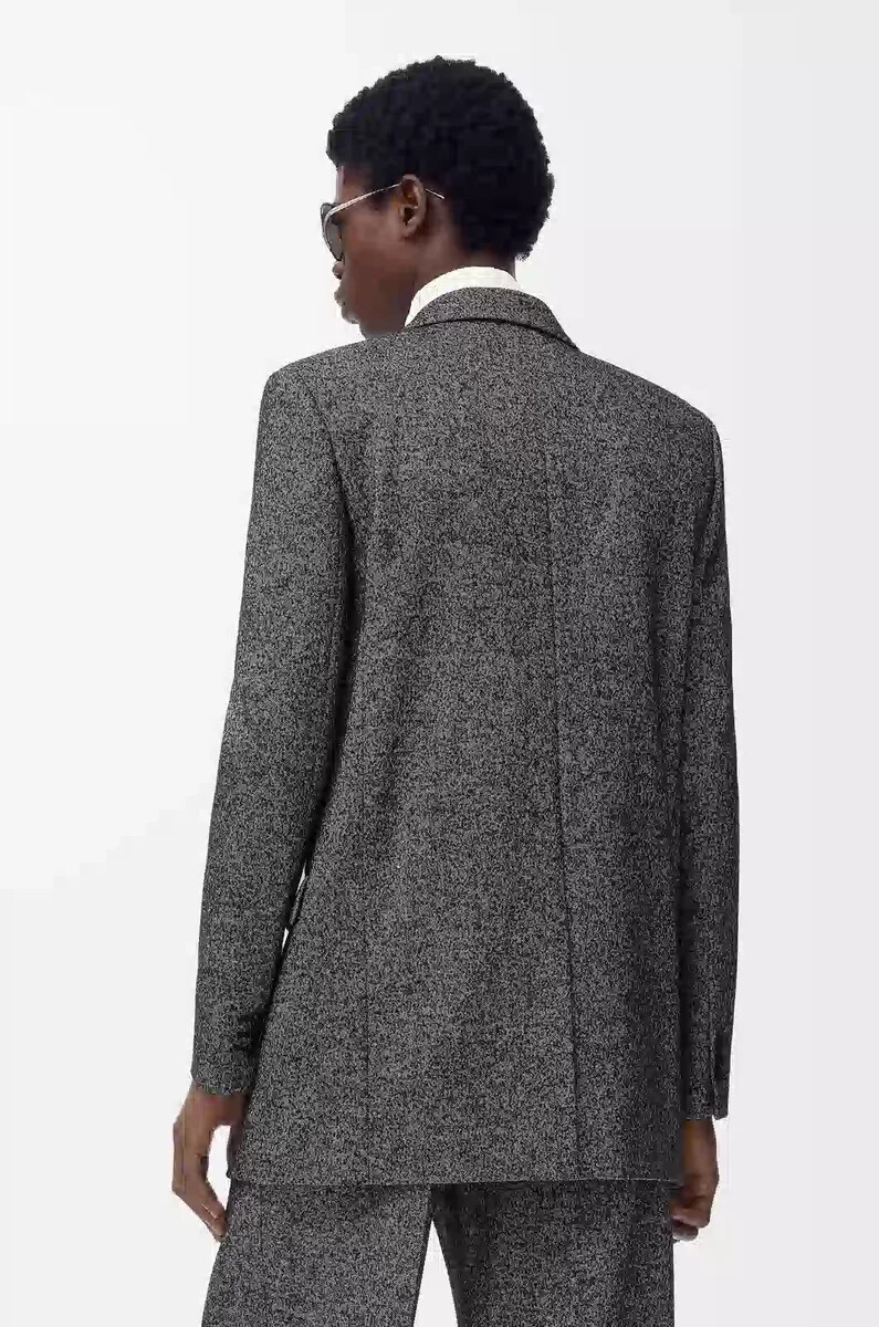 jacke aus wollmischung schwarzweiß