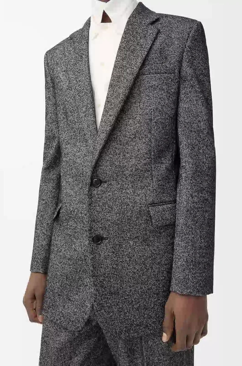 jacke aus wollmischung schwarzweiß