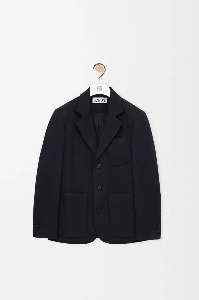 jacke aus wolle dunkelblau