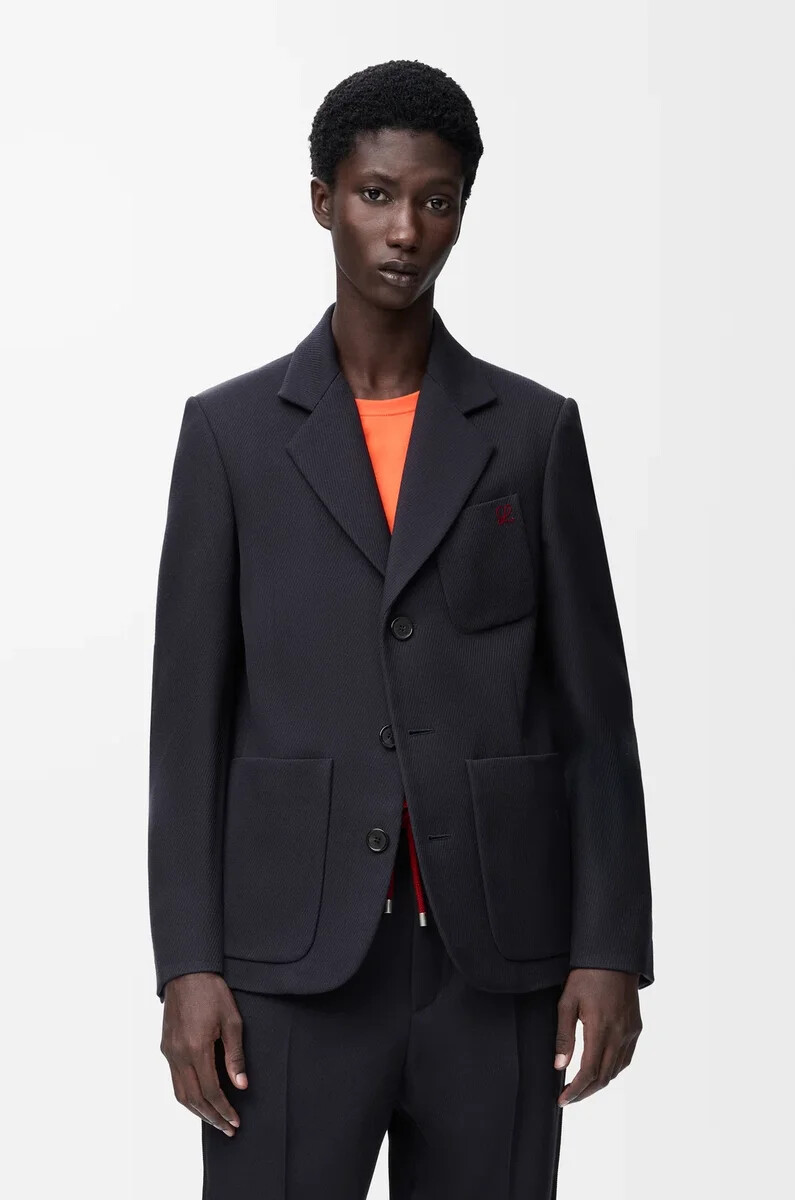 jacke aus wolle dunkelblau